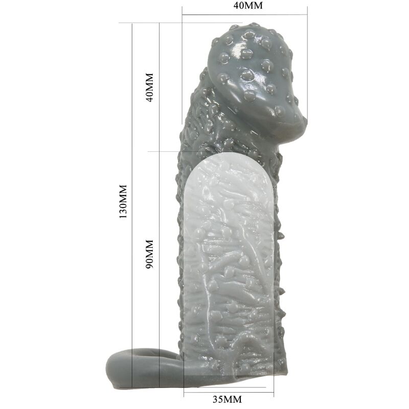 PRETTY LOVE - REALISTIC PENIS ENLARGER AND DELAY SLEEVE MODEL 2 GREY - 7