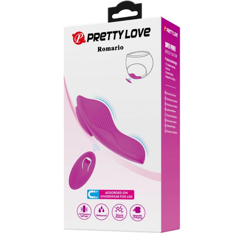 PRETTY LOVE - ROMARIO LAY-ON CLITORIS STIMULATOR REMOTE CONTROL PINK - 9
