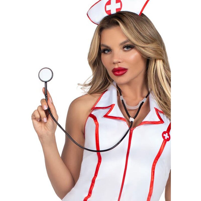 LEG AVENUE - HEAD NURSE COSTUME WHITE S/M - 3