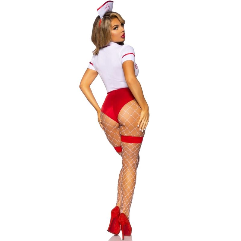 LEG AVENUE - SEXY NURSE COSTUME RED/WHITE S - 3