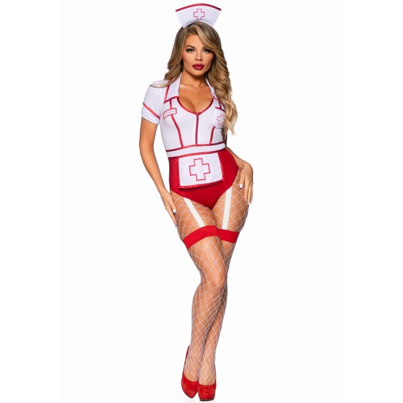 LEG AVENUE - SEXY NURSE COSTUME RED/WHITE M - 6