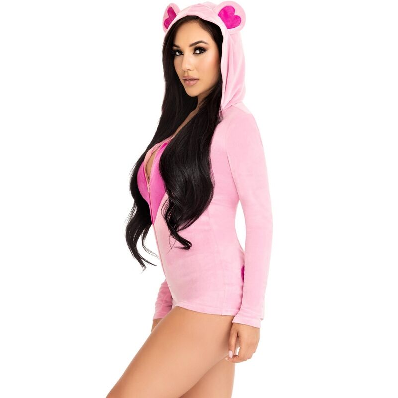 LEG AVENUE - TEDDY BEAR VELVET BODYSUIT PINK S - 7