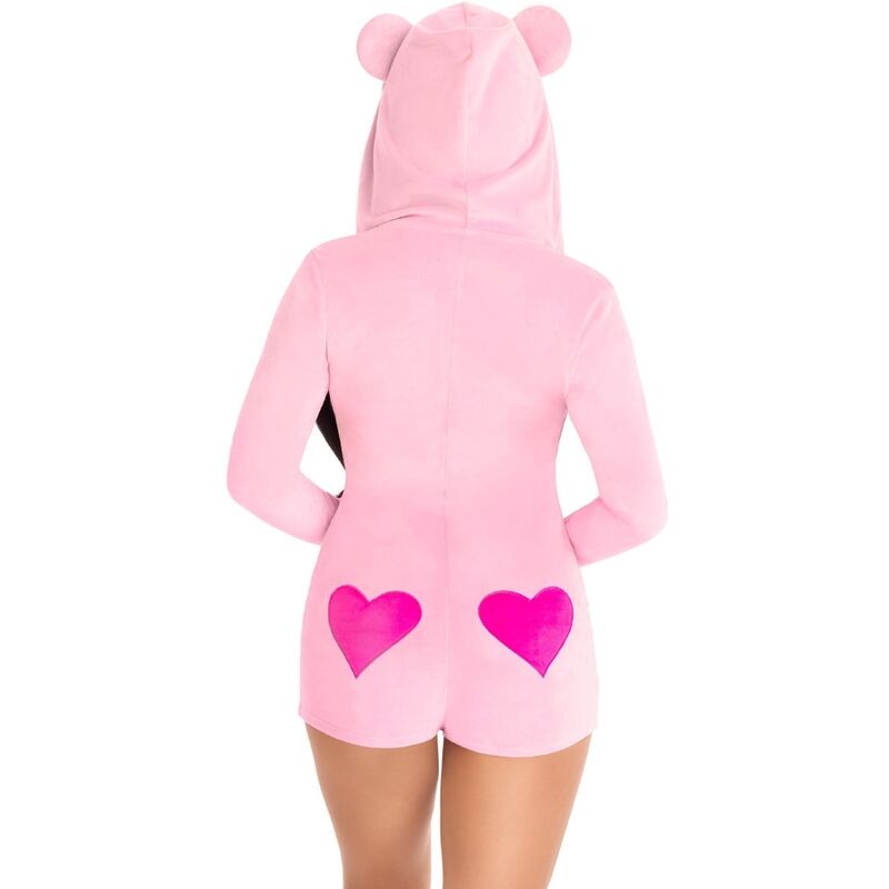 LEG AVENUE - TEDDY BEAR VELVET BODYSUIT PINK S - 4