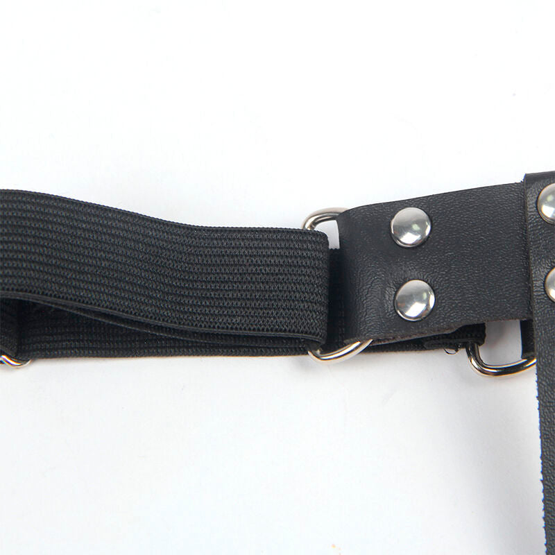 SUBBLIME - 953744 BLACK ADJUSTABLE LEATHER PUNK GARTER ONE SIZE FITS ALL