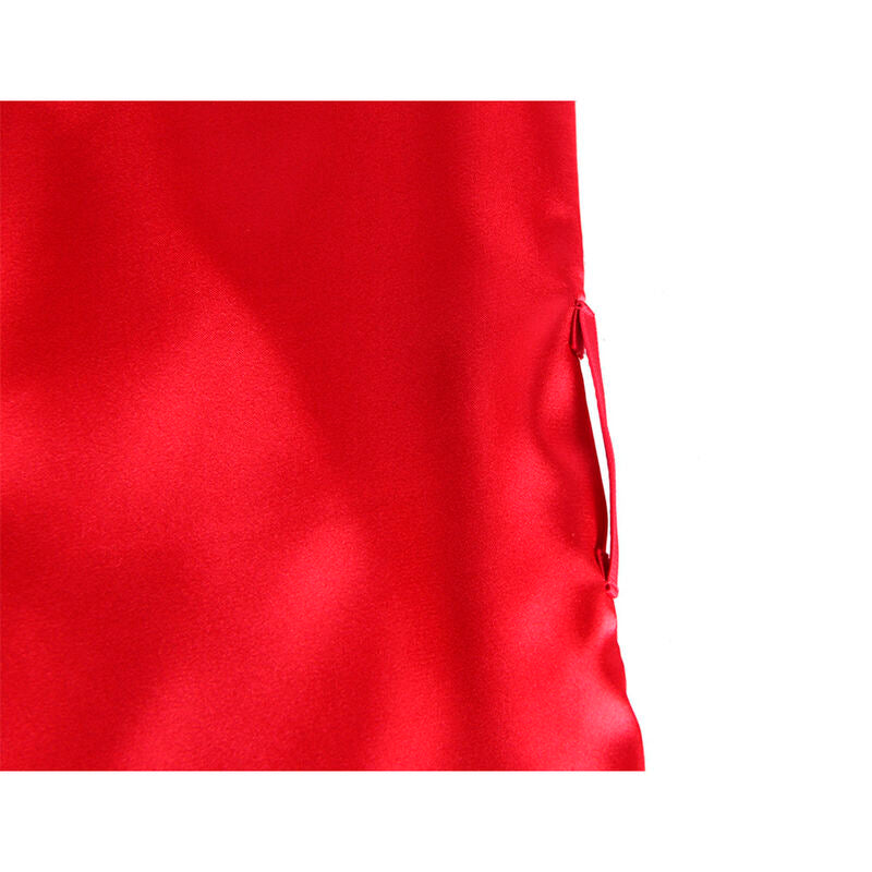 SUBBLIME - 954017 LACE SHEER BACK CAMISOLE + THONG RED/BLACK S/M - 1