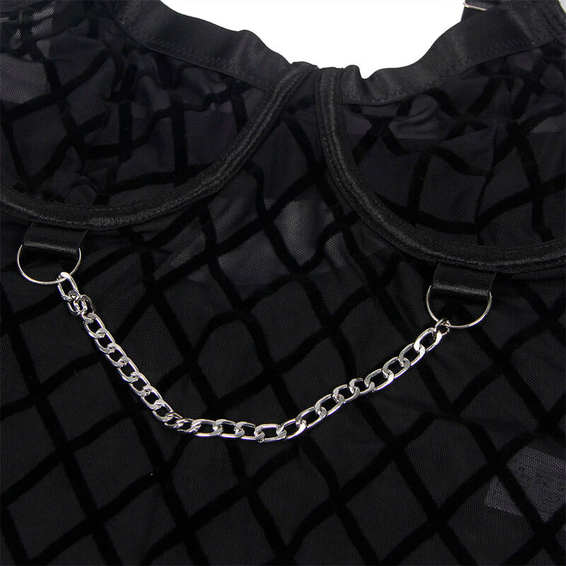 SUBBLIME - 9542277 BODY WITH CHAINS + GARTER BELT BLACK L/XL - 4