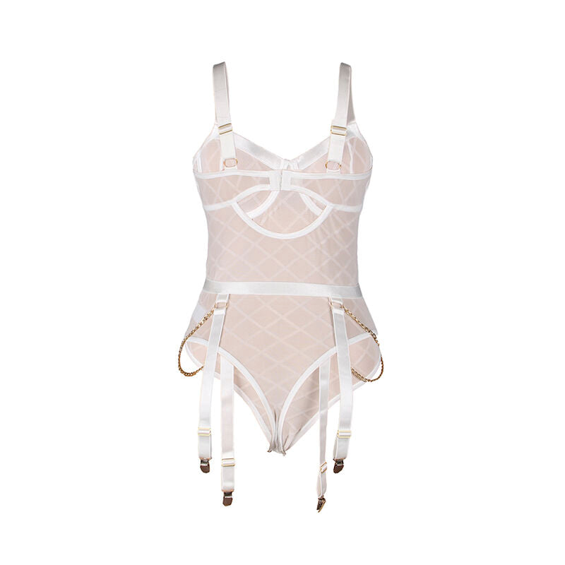 SUBBLIME - 954291 BODY WITH CHAINS + GARTER BELT WHITE L/XL - 1