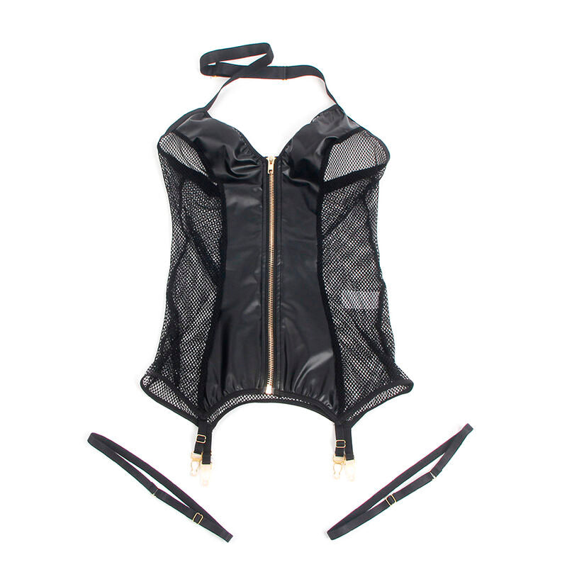 SUBBLIME - 954451 SEXY MESH DRESS LEATHER BLACK L/XL - 9