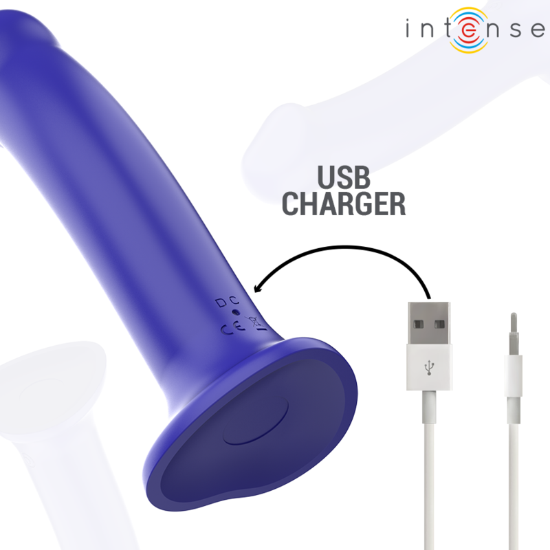 INTENSE - VICTORIA VIBRATOR WITH SUCTION CUP 10 VIBRATIONS DARK BLUE REMOTE CONTROL - 6