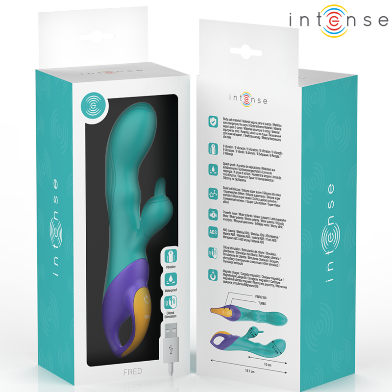 INTENSE - FRED RABBIT VIBRATOR BLUE - 4