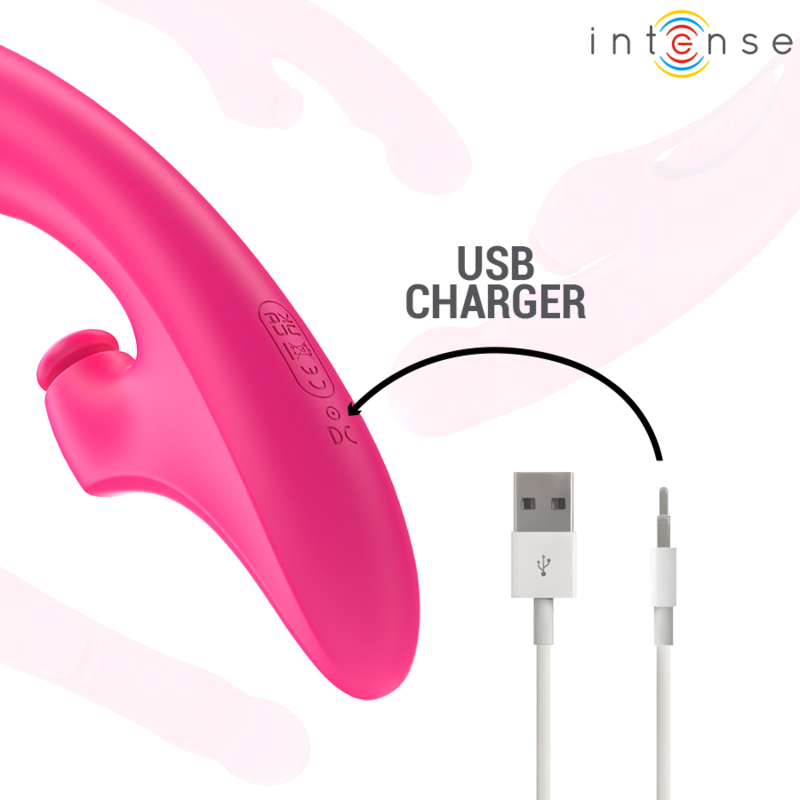 INTENSE - EMI VIBRATOR 13.5 CM MULTIFUNCTION 3 IN 1 10 VIBRATIONS PINK - 4