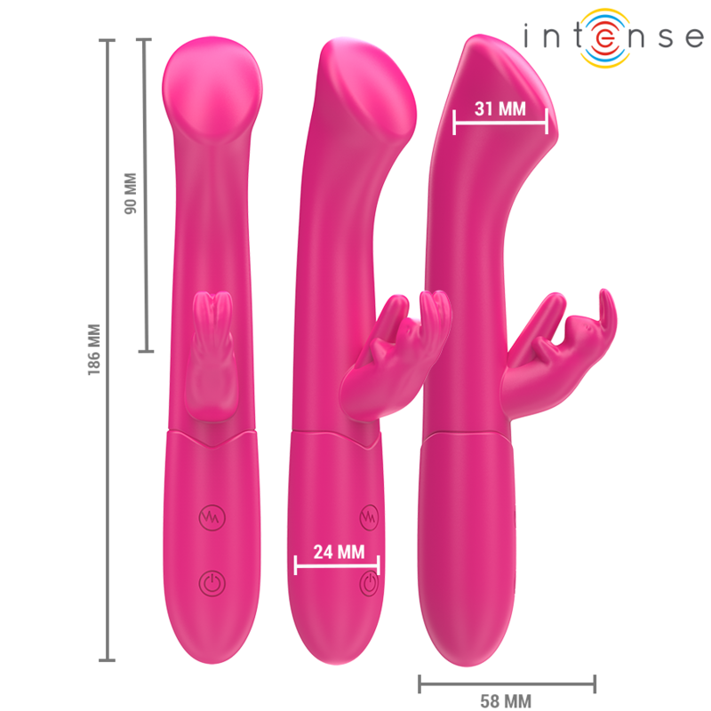 INTENSE - JULIETA RABBIT VIBRATOR 18.6 CM 10 VIBRATIONS PINK - 3