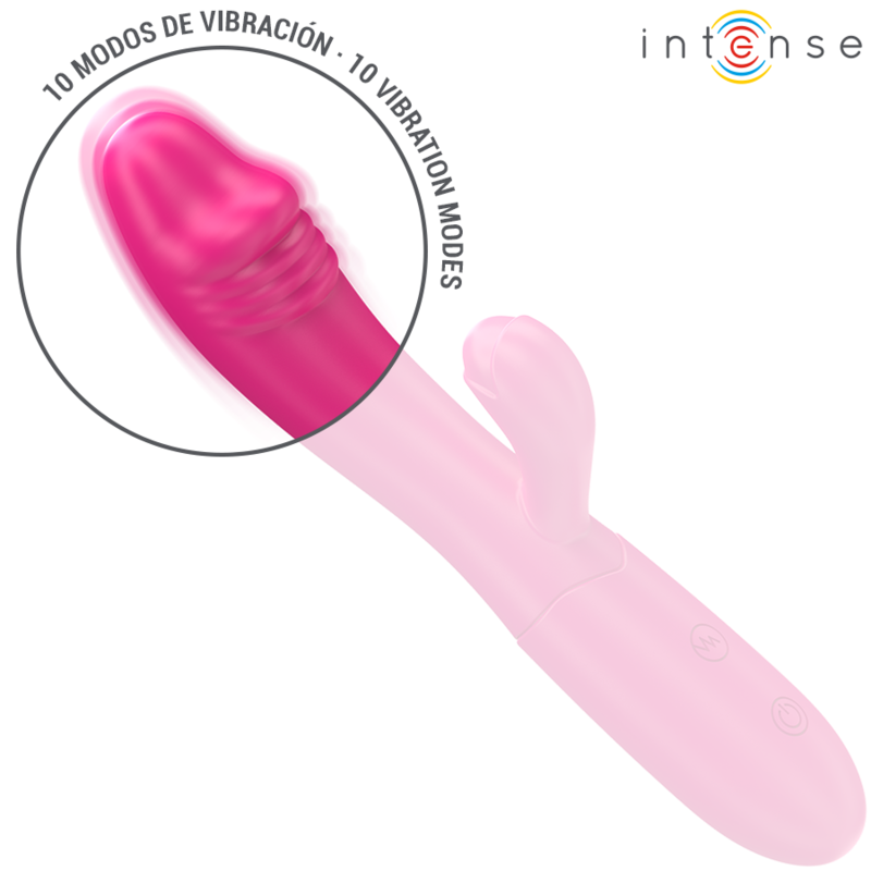 INTENSE - IVY FLEXIBLE VIBRATOR 10 VIBRATIONS WITH STIMULATING TONGUE PINK - 2