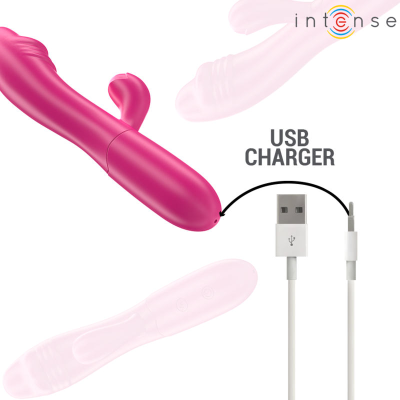 INTENSE - IVY FLEXIBLE VIBRATOR 10 VIBRATIONS WITH STIMULATING TONGUE PINK - 4