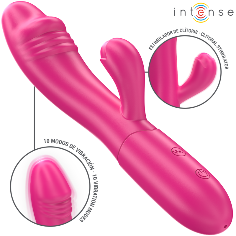 INTENSE - IVY FLEXIBLE VIBRATOR 10 VIBRATIONS WITH STIMULATING TONGUE PINK - 6