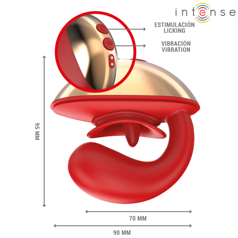 INTENSE - MARIAH VIBRATOR & STIMULATOR IN U SHAPE 10 VIBRATIONS RED - 4