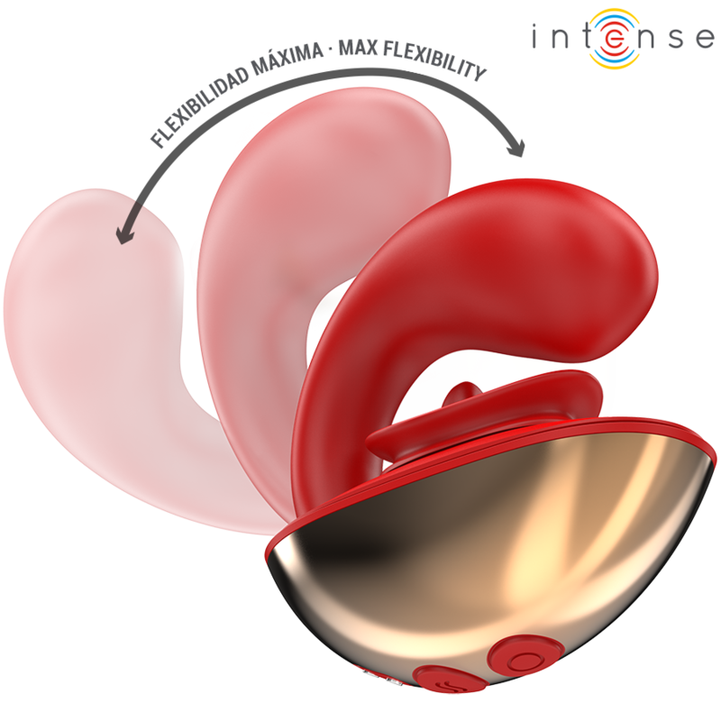 INTENSE - MARIAH VIBRATOR & STIMULATOR IN U SHAPE 10 VIBRATIONS RED - 5