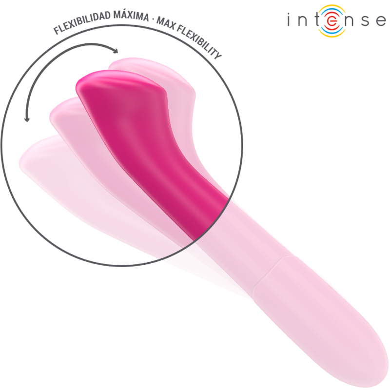 INTENSE - PATY VIBRATOR 19 CM FLEXIBLE 10 VIBRATIONS MODEL 2 PINK - 3