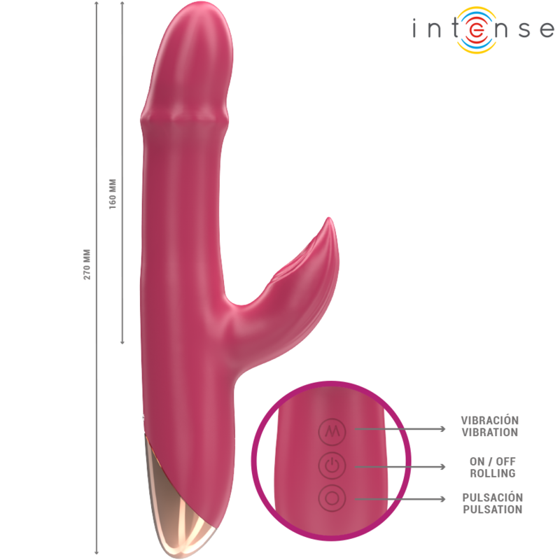 INTENSE - CHLOE MULTIFUNCTION VIBRATOR 3 IN 1 RED - 2
