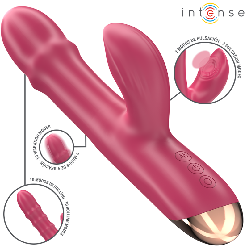 INTENSE - CHLOE MULTIFUNCTION VIBRATOR 3 IN 1 RED - 6
