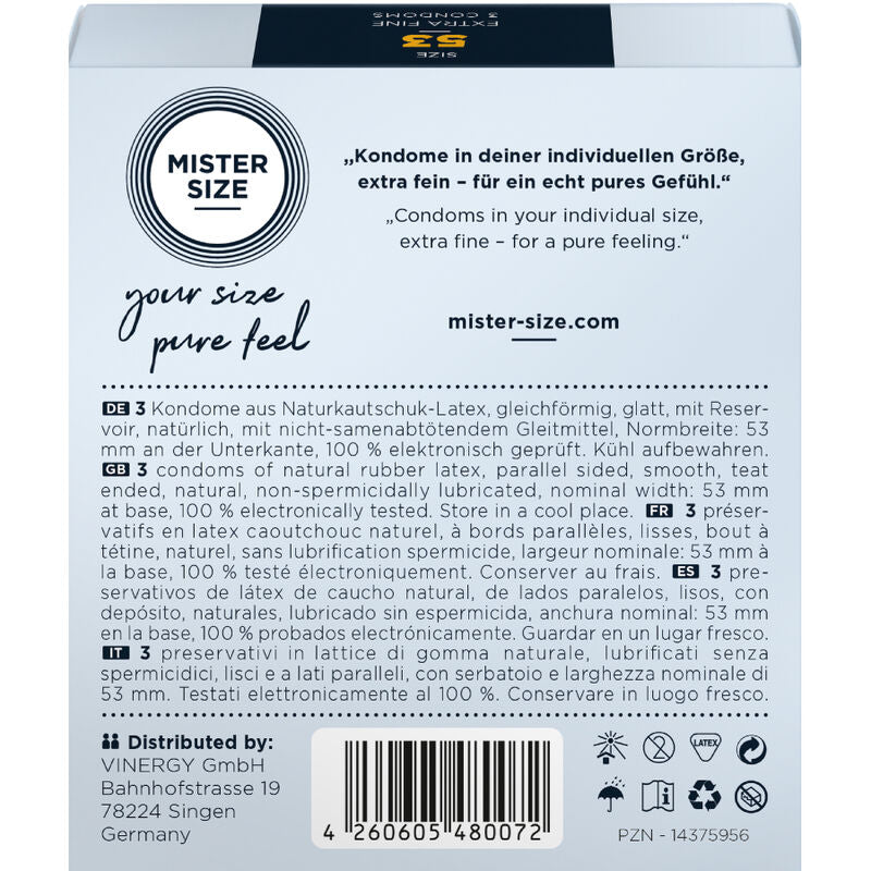 MISTER SIZE - CONDOM SIZE M 53 MM (3 UNITS) - 3