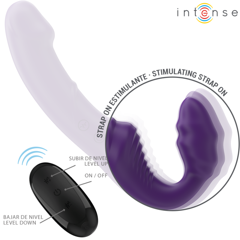 INTENSE - JILL DOUBLE VIBRATOR 20 CM PURPLE REMOTE CONTROL - 3