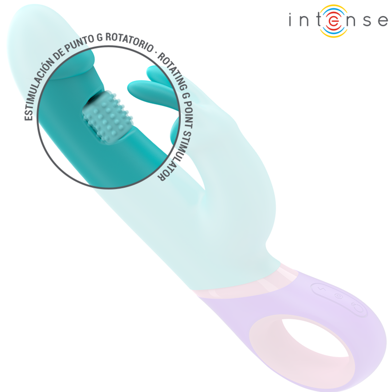 INTENSE - MONICA RABBIT VIBRATOR WITH ROTATING G-SPOT STIMULATOR BLUE - 3