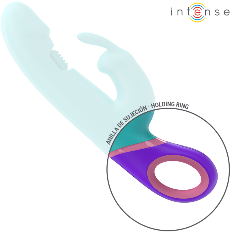 INTENSE - MONICA RABBIT VIBRATOR WITH ROTATING G-SPOT STIMULATOR BLUE - 4