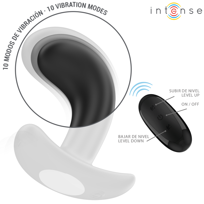 INTENSE - CHANDLER ANAL PLUG 10 VIBRATIONS BLACK REMOTE CONTROL - 4
