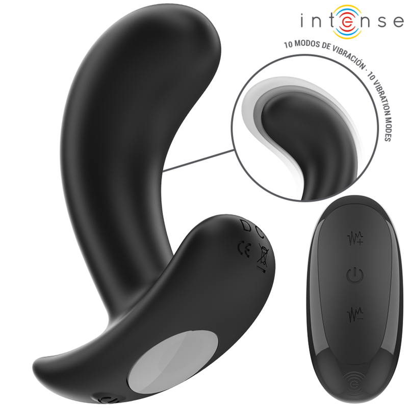 INTENSE - CHANDLER ANAL PLUG 10 VIBRATIONS BLACK REMOTE CONTROL - 5