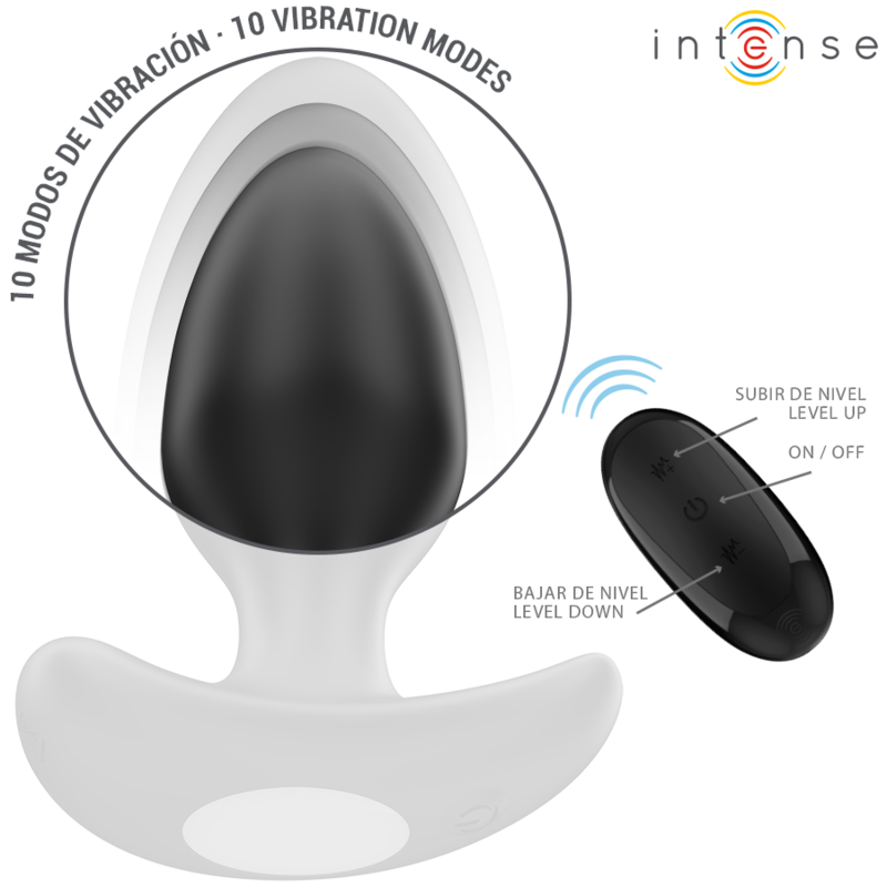 INTENSE - JOEY ANAL PLUG 10 VIBRATIONS BLACK REMOTE CONTROL - 3