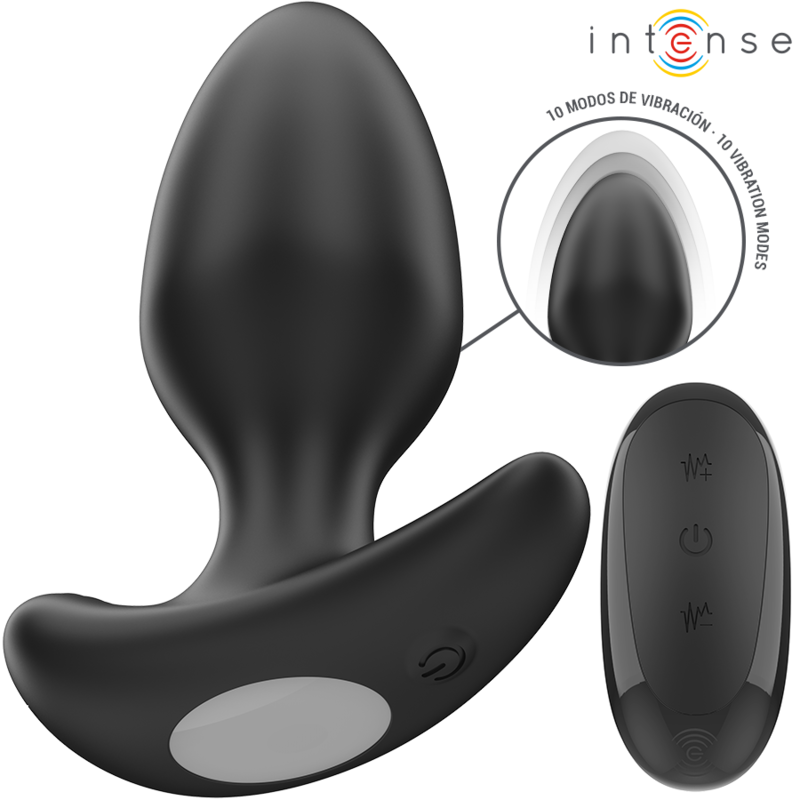 INTENSE - JOEY ANAL PLUG 10 VIBRATIONS BLACK REMOTE CONTROL - 5