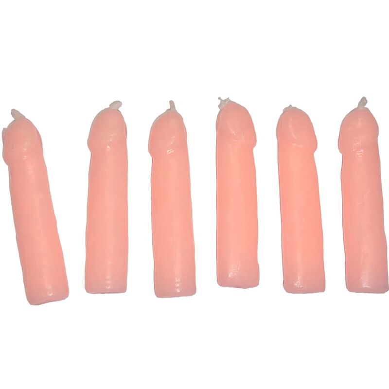 DIABLO PICANTE - 6 FLESH PENIS SHAPED CANDLES - 1