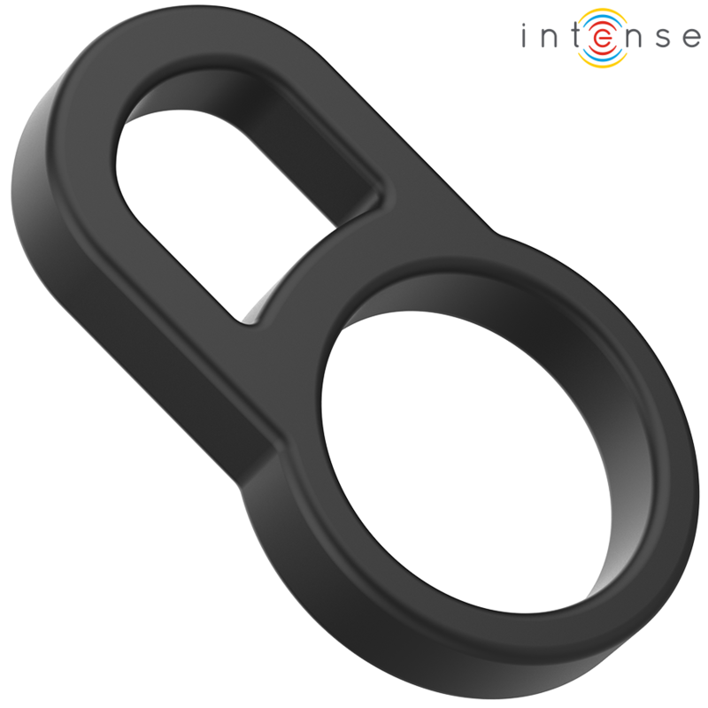 INTENSE - BOBBY DOUBLE SILICONE PENIS RING BLACK - 5