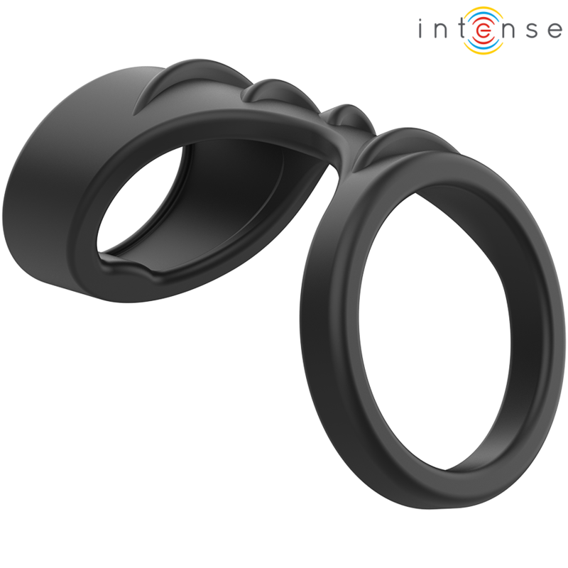 INTENSE - THEO DOUBLE SILICONE PENIS RING BLACK MODEL 3 - 6