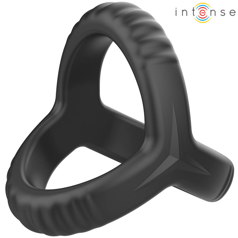 INTENSE - CARSON DOUBLE SILICONE PENIS RING BLACK MODEL 4 - 5