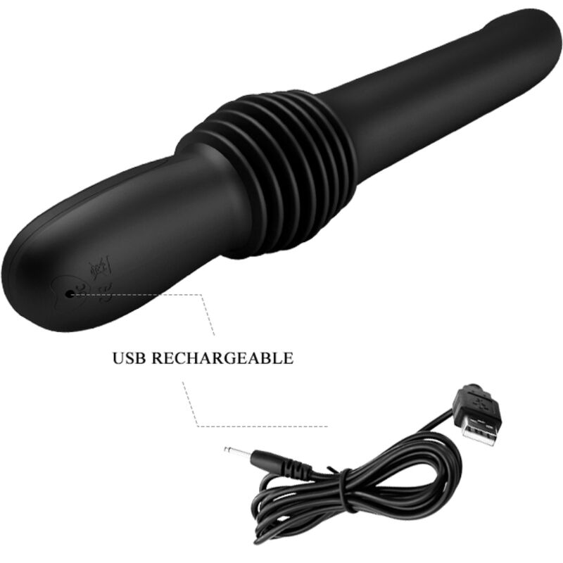 PRETTY LOVE - PAZUZU VIBRATOR 3 THRUST MODES BLACK - 8