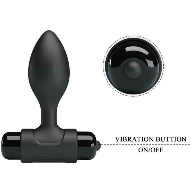 PRETTY LOVE - VIBRA BUTT 10 VIBRATIONS ANAL PLUG BLACK - 6