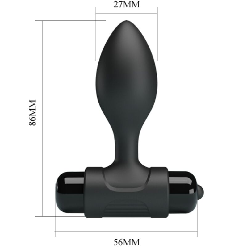 PRETTY LOVE - VIBRA BUTT 10 VIBRATIONS ANAL PLUG BLACK - 4