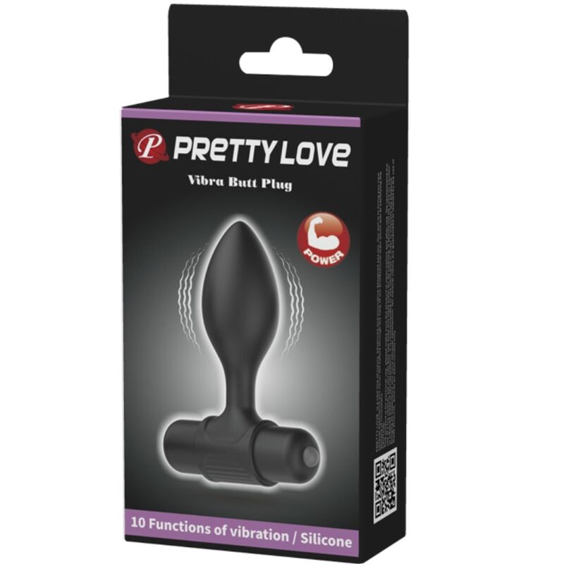 PRETTY LOVE - VIBRA BUTT 10 VIBRATIONS ANAL PLUG BLACK - 2