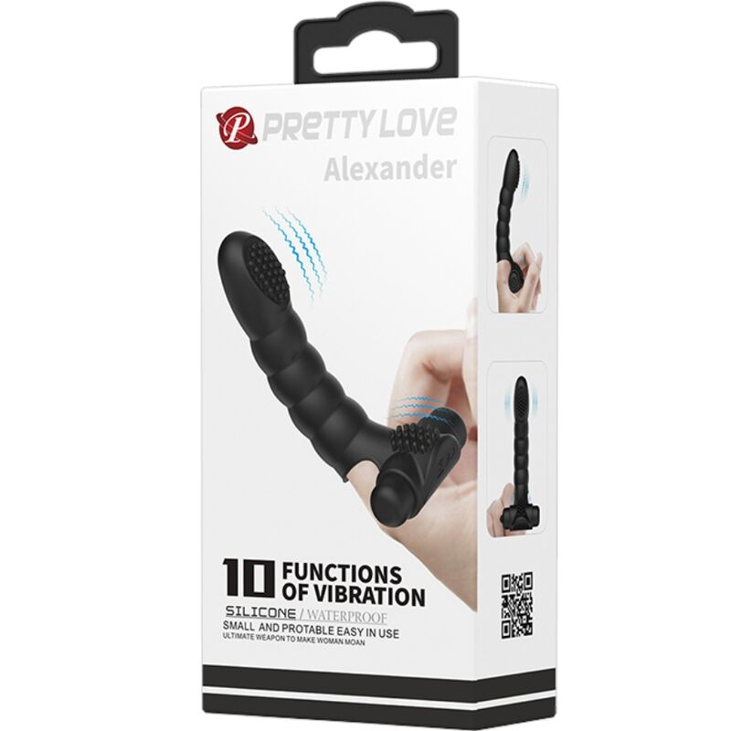 PRETTY LOVE - ALEXANDER FINGER VIBRATOR 10 VIBRATIONS BLACK - 2