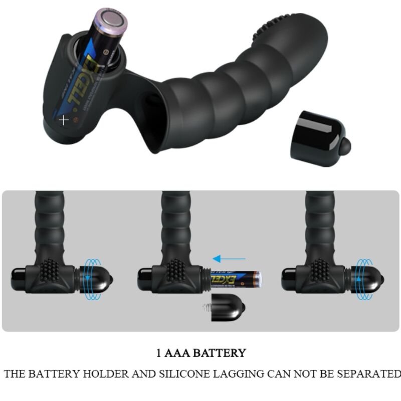 PRETTY LOVE - ALEXANDER FINGER VIBRATOR 10 VIBRATIONS BLACK - 3