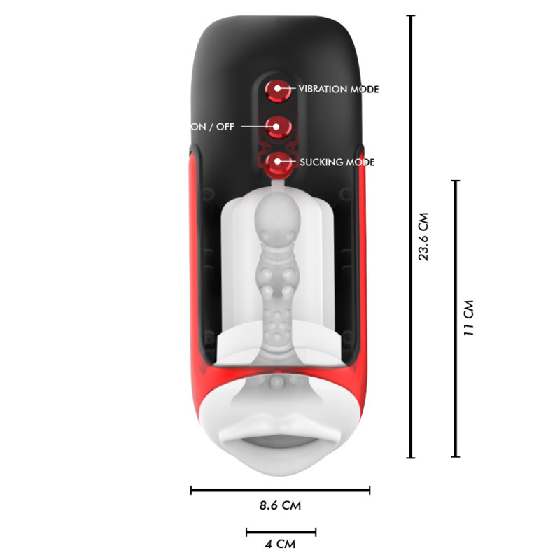 JAMYJOB - BLAZE AUTOMATIC MOUTH MASTURBATOR 5 MODES STIMULATING WAVES AND VIBRATION - 2