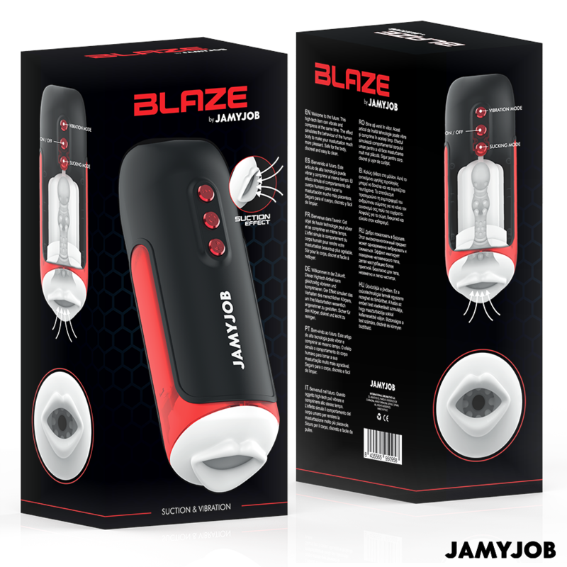 JAMYJOB - BLAZE AUTOMATIC MOUTH MASTURBATOR 5 MODES STIMULATING WAVES AND VIBRATION - 6