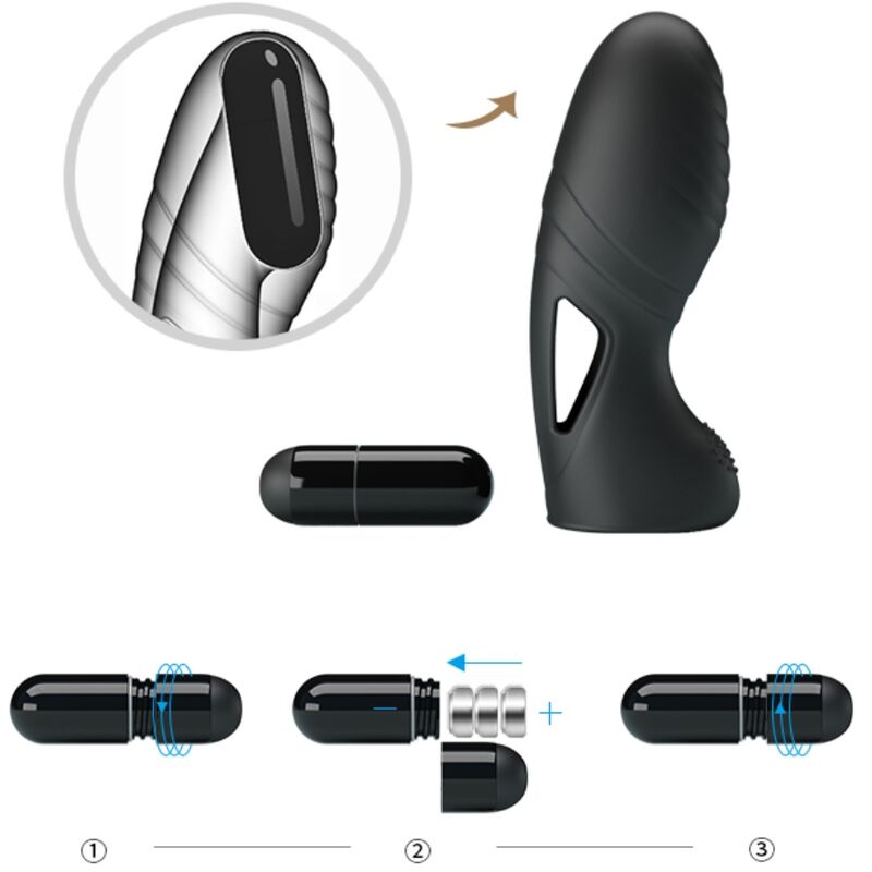 PRETTY LOVE - ALAN SILICONE FINGER VIBRATOR BLACK - 7