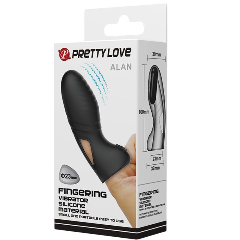 PRETTY LOVE - ALAN SILICONE FINGER VIBRATOR BLACK - 8