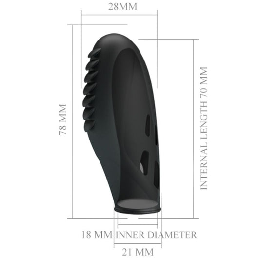 PRETTY LOVE - VIBRATEUR DE DOIGT EN SILICONE GILO NOIR