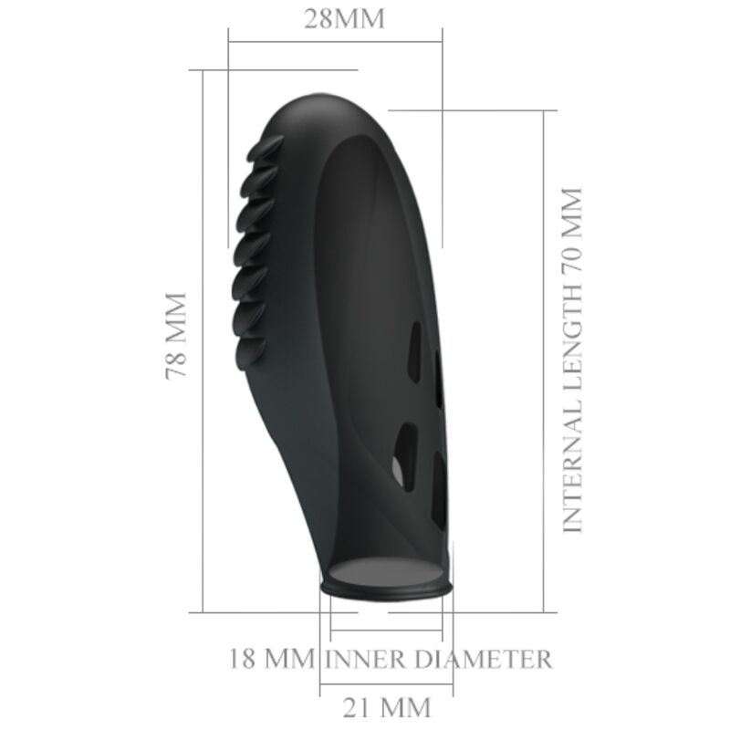 PRETTY LOVE - GILO SILICONE FINGER VIBRATOR BLACK - 2