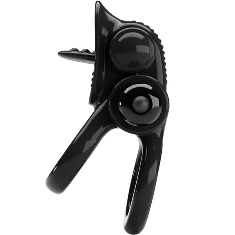 PRETTY LOVE - PASSIONATE RING DOUBLE VIBRATING RING + CLITORIS STIMULATOR BLACK - 2