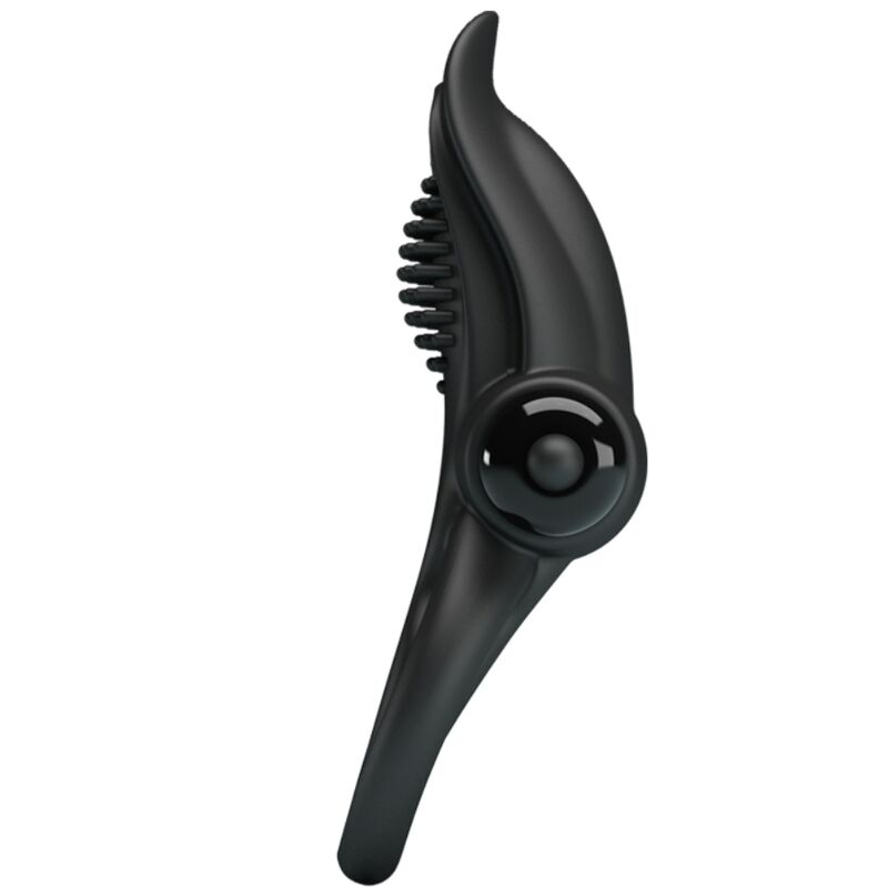 PRETTY LOVE - DOUBLE VIBRATING RING + CLITORAL STIMULATOR 10 VIBRATIONS BLACK